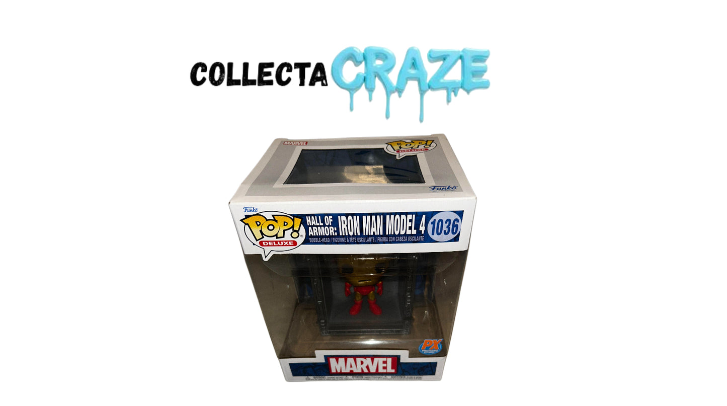 Hall Of Armor: Iron Man - Model 4 (Metallic) - #1036 - Deluxe Funko Pop! - Marvel - PX Previews Exclusives -