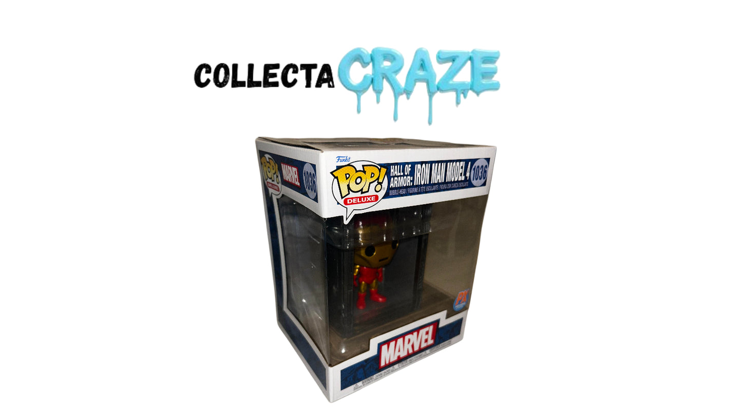 Hall Of Armor: Iron Man - Model 4 (Metallic) - #1036 - Deluxe Funko Pop! - Marvel - PX Previews Exclusives -