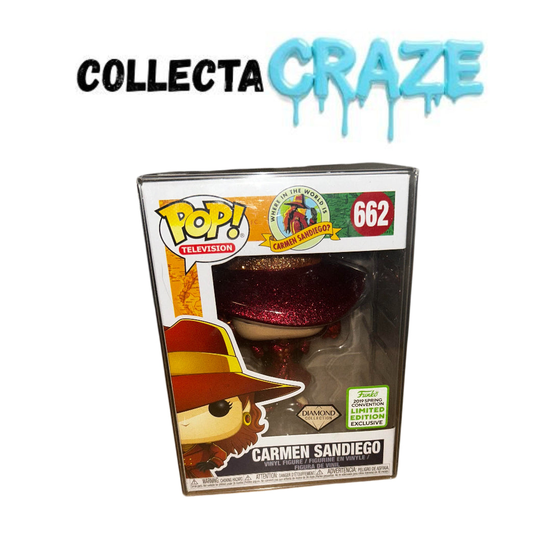 Carmen Sandiego - #662 - Funko Pop! - Diamond Collection - 2019 Spring Convention - TV - Where In The World Is Carmen Sandiego