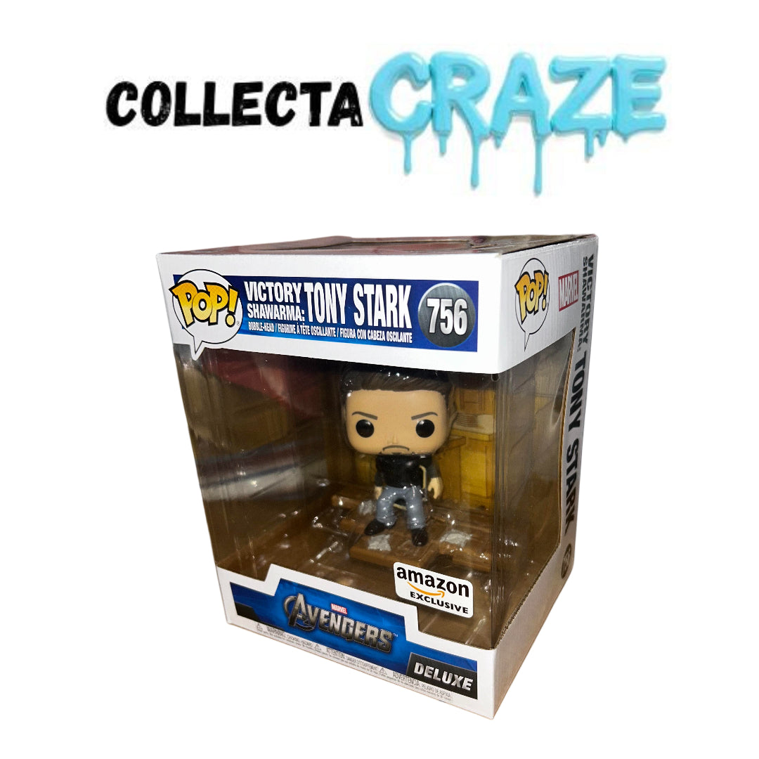 Victory Shawarma: Tony Stark - #756 - Funko Pop! - Amazon Exclusive - Marvel - Avengers - Deluxe