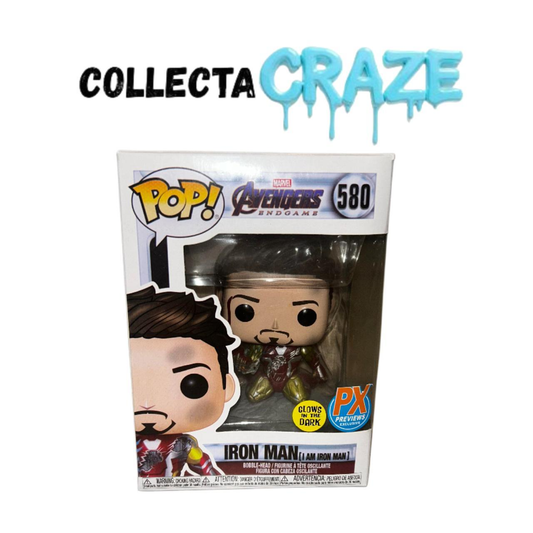 Iron Man (I Am Iron Man) - #580 - Funko Pop! - Marvel - Avengers Endgame - Glow In Dark - PX Previews Exclusive